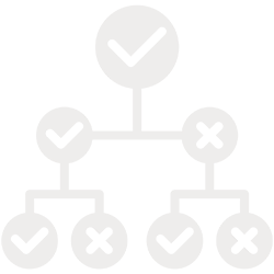 An icon of a decision tree to symbolize the Data Driven Decision Making consulting offered by Ayuka Consulting.